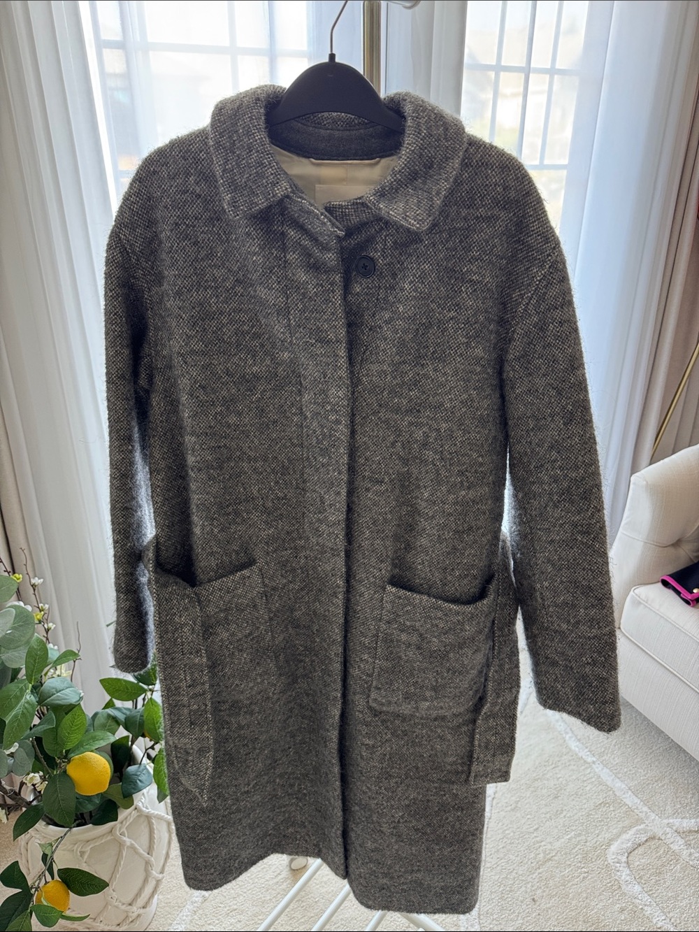 Wilfred Grey Women’s Wool Blend Coat - Casual Pocket Coat